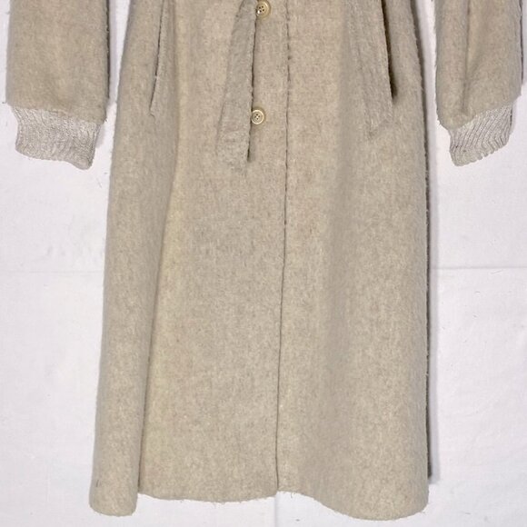 Vintage Irving Posluns Cream Long Wool Overcoat M - Picture 14 of 15